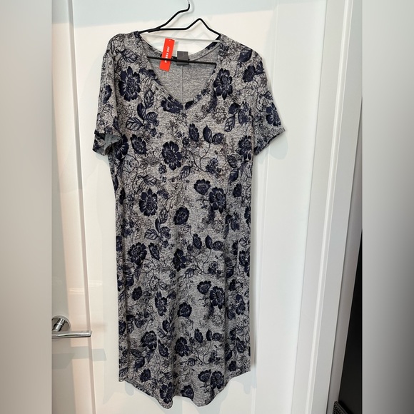 Joe Fresh Grey & Navy Knit Dress - Picture 1 of 5